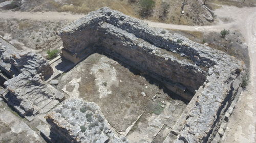 High angle view of rocks
