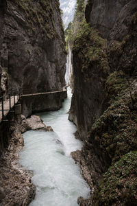 Scenic view of waterfall amidst rocks