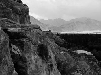 Scenic view of rocky mountains against sky