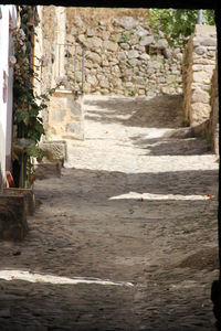 Stone wall of old building