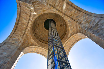 Low angle view of historical building against blue sky