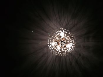 Low angle view of illuminated ceiling