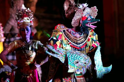 Close-up of man performing traditional dancing