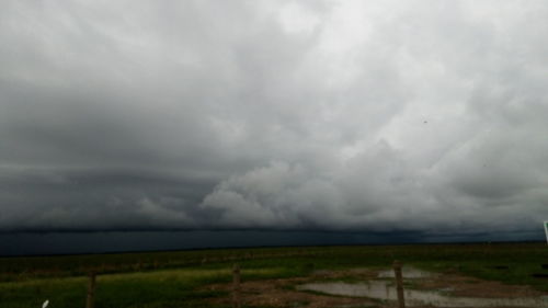 Storm clouds over land