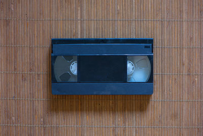 Directly above shot of cassette on mat