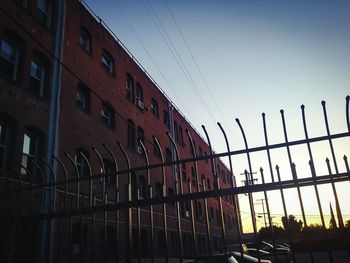 Low angle view of building against clear sky