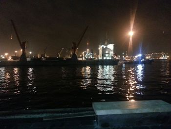 Illuminated city at night