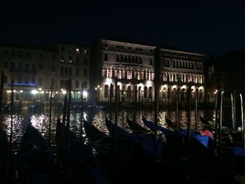 View of illuminated city at night