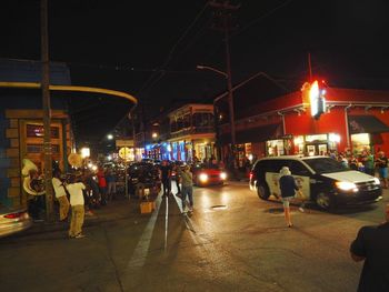 Illuminated street light at night