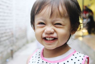 Close-up portrait of cute girl