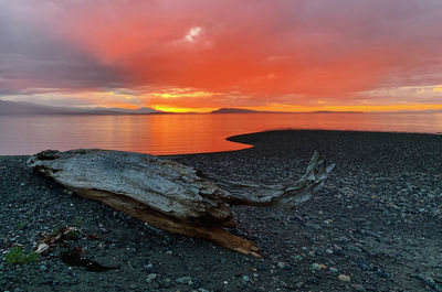 Scenic view of sea during sunset