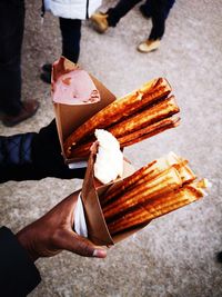 Low section of person holding ice cream