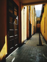 Empty corridor of building