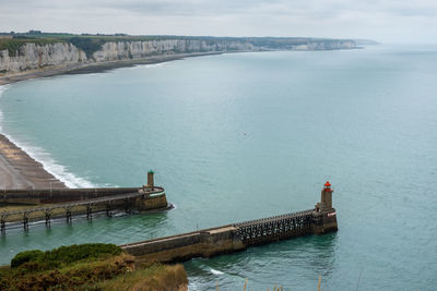 High angle view of sea