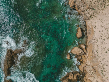 High angle view of beach