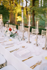 Place setting on table