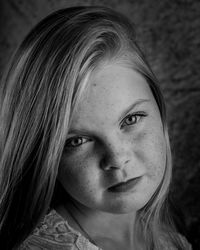 Close-up portrait of serious girl