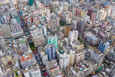 Aerial view of modern buildings in city