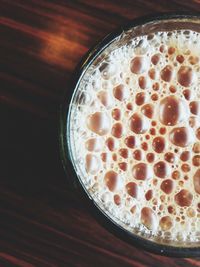 High angle view of coffee on table