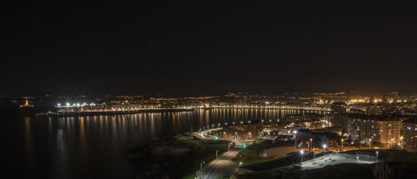 Illuminated city at night