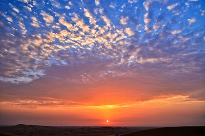 Scenic view of sea at sunset