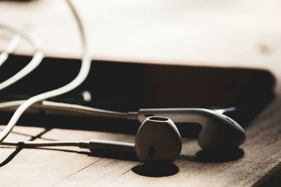 Close-up of laptop on table