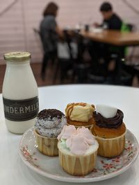 Close-up of ice cream on table