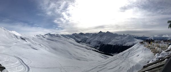 Scenic view of mountains against sky