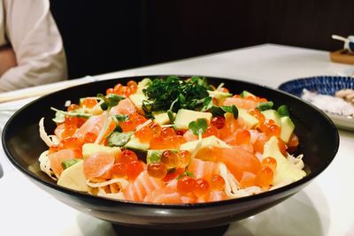 Close-up of salad served in plate