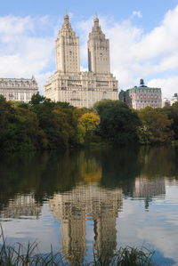 A view of san remo from harrison pond,  central park