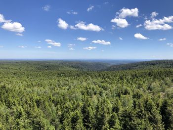 Scenic view of land against sky