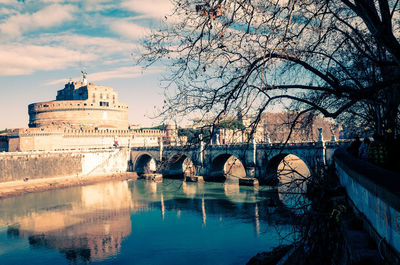 Ponte sant angelo and arch bridge over river