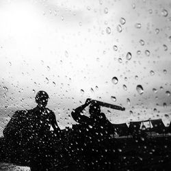 Close-up of water drops on glass