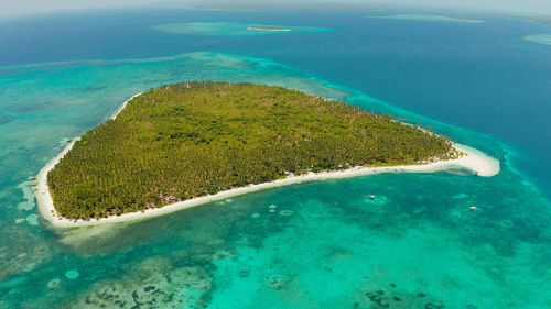 High angle view of island amidst sea