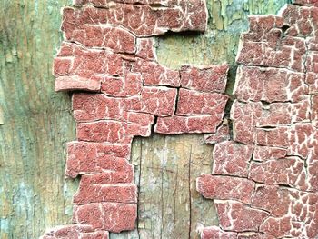 Close-up of weathered brick wall