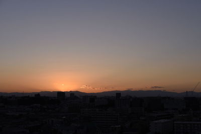 Sunset over city