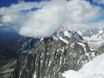 Scenic view of snow mountains against sky