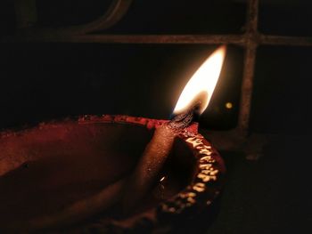 Close-up of illuminated lamp