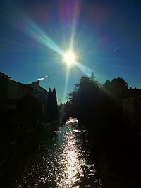 Close-up of sun shining in sky