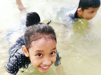 Children playing at seaside