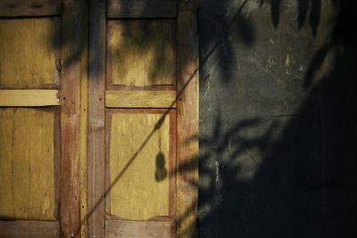 Closed door of building