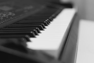 Close-up of piano keys