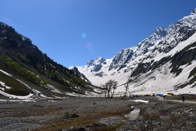 Scenic view of mountains against clear sky