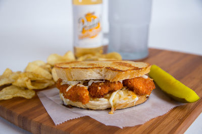 Close-up of breakfast on table