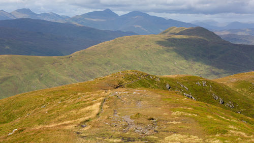 Scenic view of mountains against sky