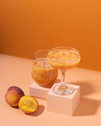 Close-up of juice on table