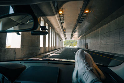 People traveling by car