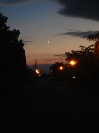 View of road at night