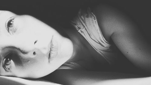 Close-up of woman sleeping