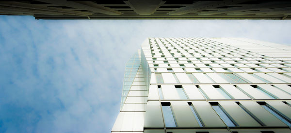 Low angle view of modern building against sky